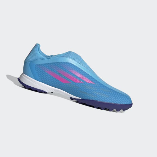 Botas De Futbol Adidas X Speedflow.3 Laceless Turf Mujer Chile Azules - HXJIYV259