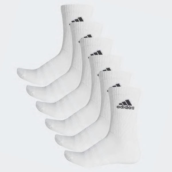 Calcetines Adidas Acolchados Crew 6 Pairs Mujer Chile Blancas - JNOKZV568