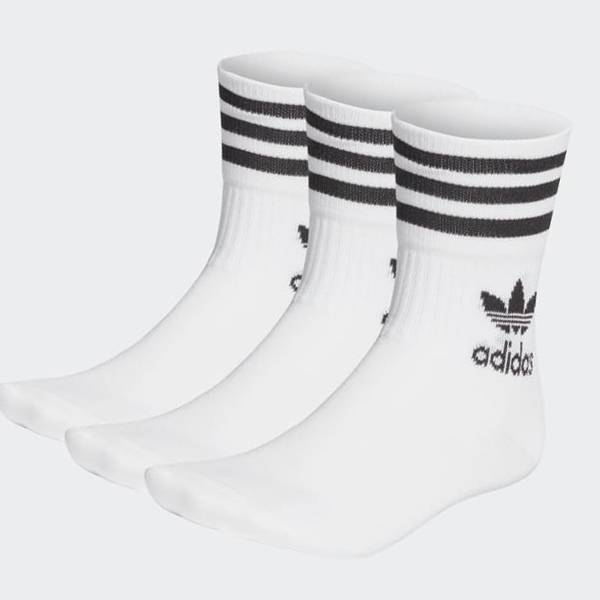 Calcetines Adidas Mid Cut Crew 3 Pairs Hombre Chile Blancas - JCBPLF826