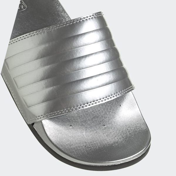 Chanclas Adidas Adilette Comodidad Mujer Chile Plateadas - EGUOVQ502