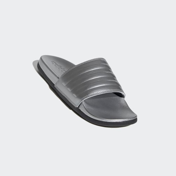 Chanclas Adidas Adilette Comodidad Mujer Chile Plateadas - EGUOVQ502