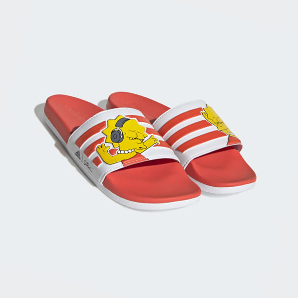 Chanclas Adidas The Simpsons Adilette Comodidad Mujer Chile Blancas - VYZJTQ625