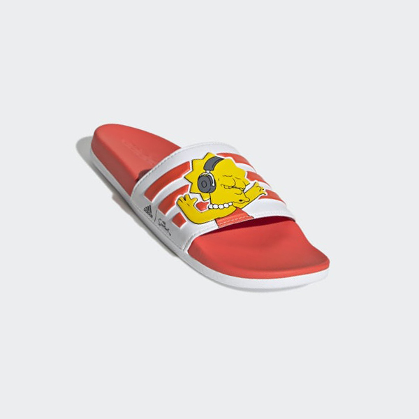 Chanclas Adidas The Simpsons Adilette Comodidad Mujer Chile Blancas - VYZJTQ625