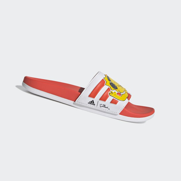 Chanclas Adidas The Simpsons Adilette Comodidad Mujer Chile Blancas - VYZJTQ625