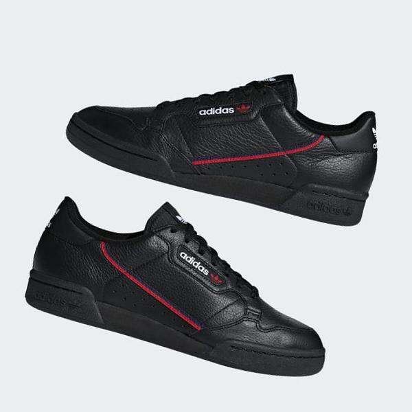 Zapatillas Adidas Continental 80 Mujer Chile Negras - DSBTFR205