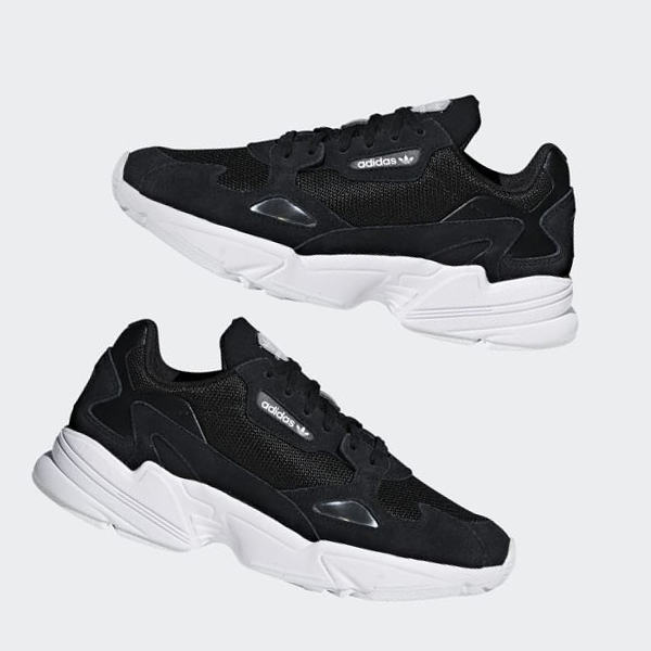 Zapatillas Adidas Falcon Mujer Chile Negras - YGBPWD817