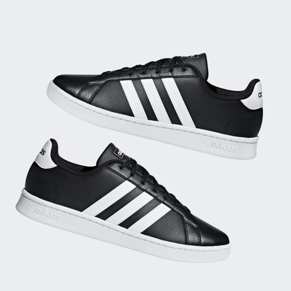 Zapatillas Adidas Grand Court Hombre Chile Negras - XQATFB967