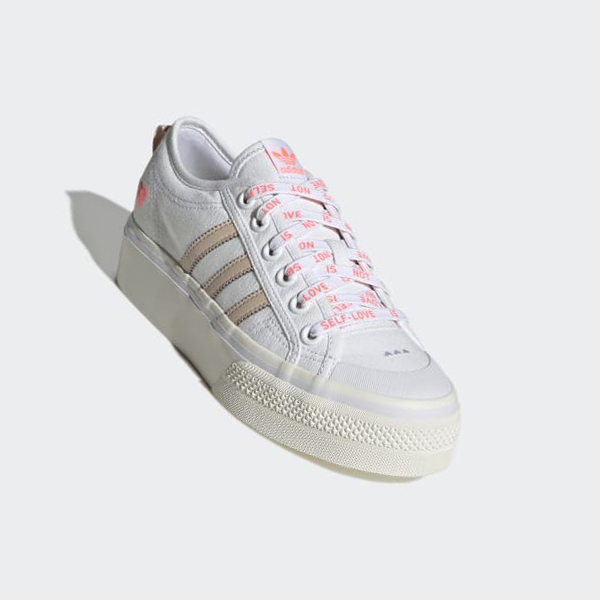 Zapatillas Adidas Nizza Plataforma Mujer Chile Blancas - BPJGYA680