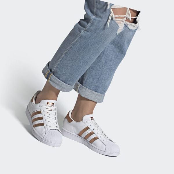 Zapatillas Adidas Superstar Mujer Chile Blancas - QLTKZA514