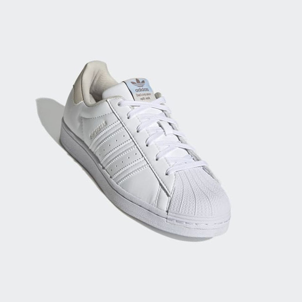 Zapatillas Adidas Superstar Vegan Mujer Chile Blancas - USNDIW437