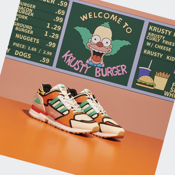 Zapatillas Adidas ZX 10000 Krusty Burger Mujer Chile Blancas - IGJXWC935