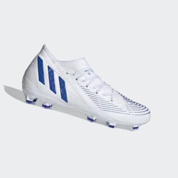 Botas De Futbol Adidas Predator Edge.3 Firm Ground Mujer Chile Blancas - IHRTKW615