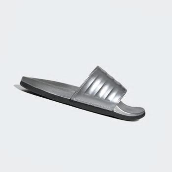 Chanclas Adidas Adilette Comodidad Mujer Chile Plateadas - EGUOVQ502