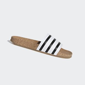 Chanclas Adidas adilette Cork Mujer Chile Blancas - YXGFLB089